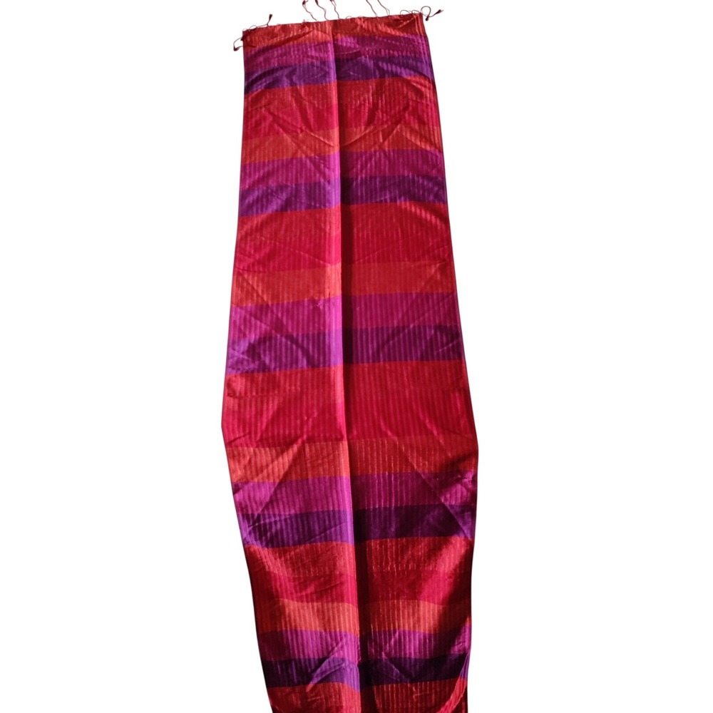 Artisans Angkor Fringed Scarf Stole with Tassels 16" x 70" Imperfect, Holes
